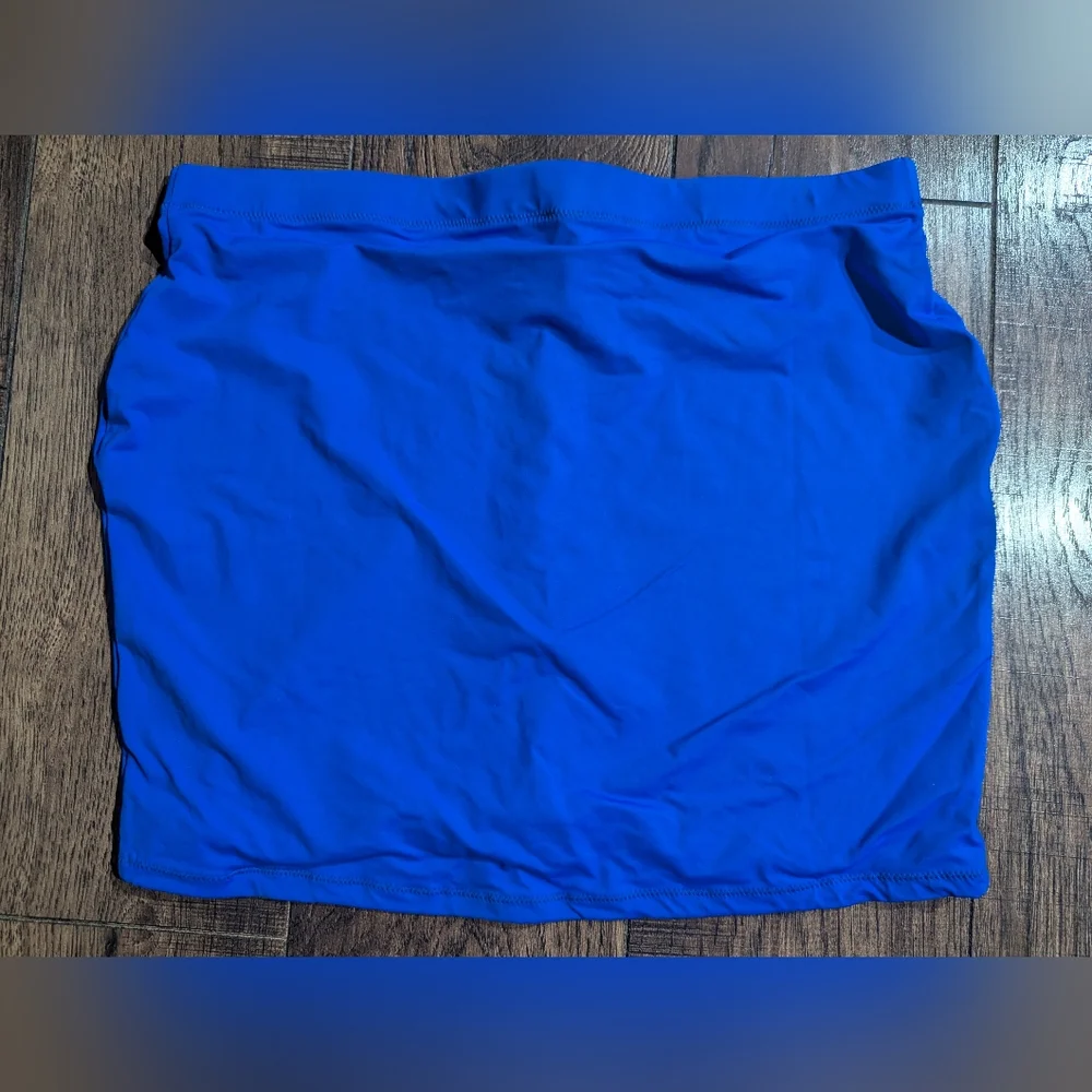 Skims Sporty Zipper Swim Mini Skirt Cover Up Cobalt Blue Size 2X NWT! Beach